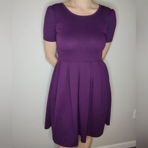 LulaRoe Amelia solid purple dress